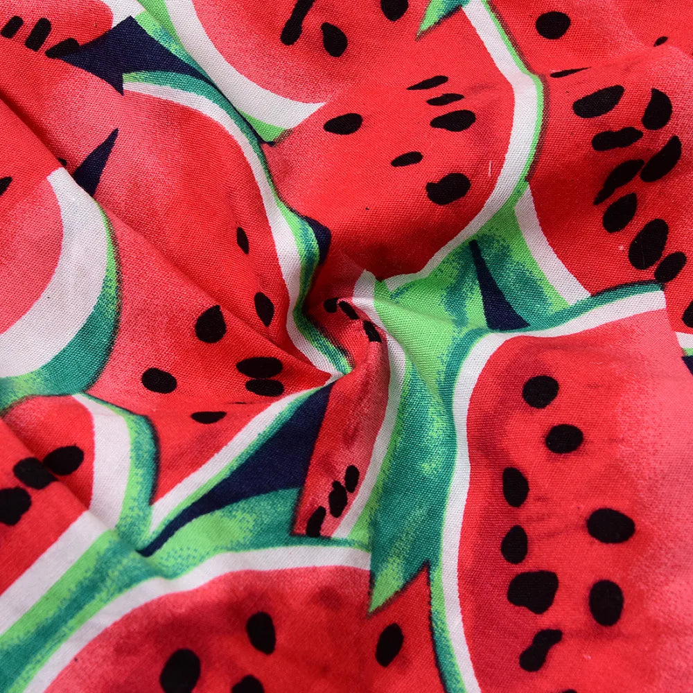Baby Girl Watermelon Print Sleeveless Bodysuit | Summer Sunsuit Jumpsuit 0-24 Months