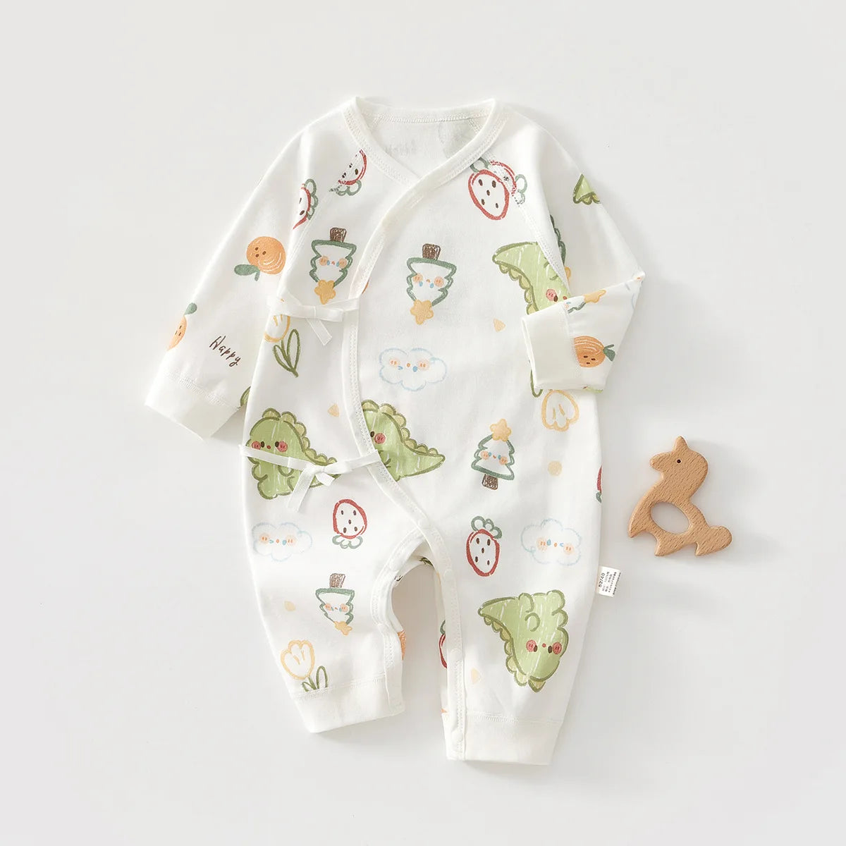 Baby Cotton Romper Pyjamas | Long Sleeve Spring & Autumn Newborn 0-6M