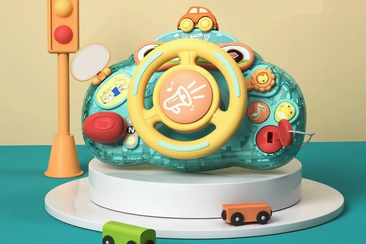 Baby Steering Wheel Toy | Electric Simulate Driving Toy for 0-36 Months