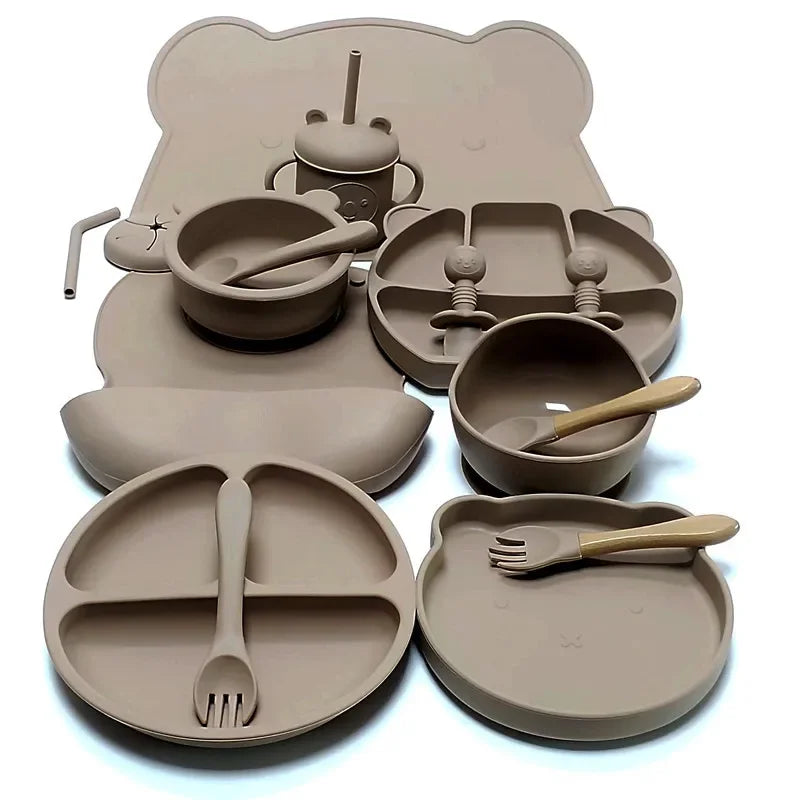 16-Piece Silicone Baby Tableware Set