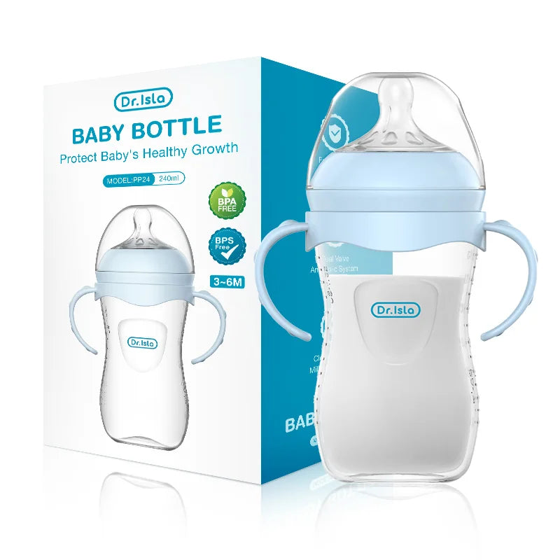 PP Baby Bottle with Handle | Anti-Colic Newborn Feeding Bottle 150ml / 240ml / 330ml