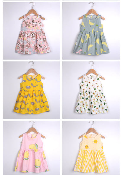 Girls Cotton Flower Dress | Sleeveless Princess Party Dress