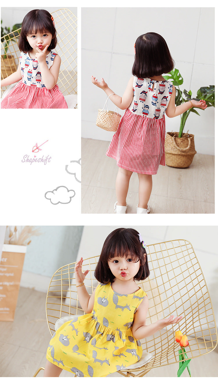 Girls Cotton Flower Dress | Sleeveless Princess Party Dress