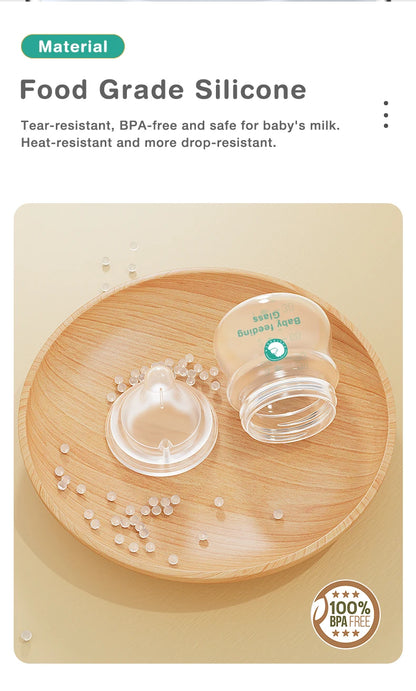 MAMIJOY Anti-Choke Glass Baby Bottle | BPA Free | 90ml & 160ml