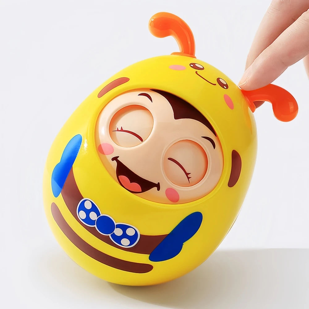 Baby Roly Poly Bee Tumbler Toy | Tummy Time Rocking Toy for Babies 3–12 Months