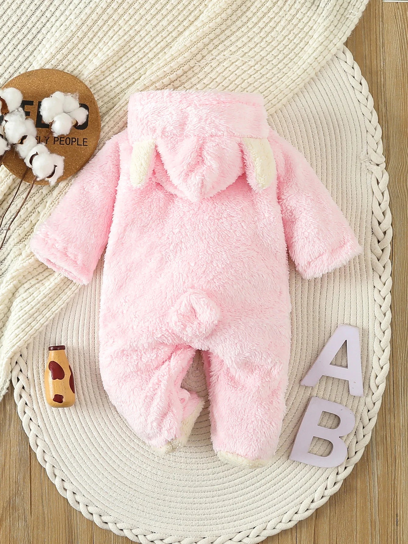 Baby Fleece Hooded Romper | Warm Animal Jumpsuit for Newborns 0–12 Months