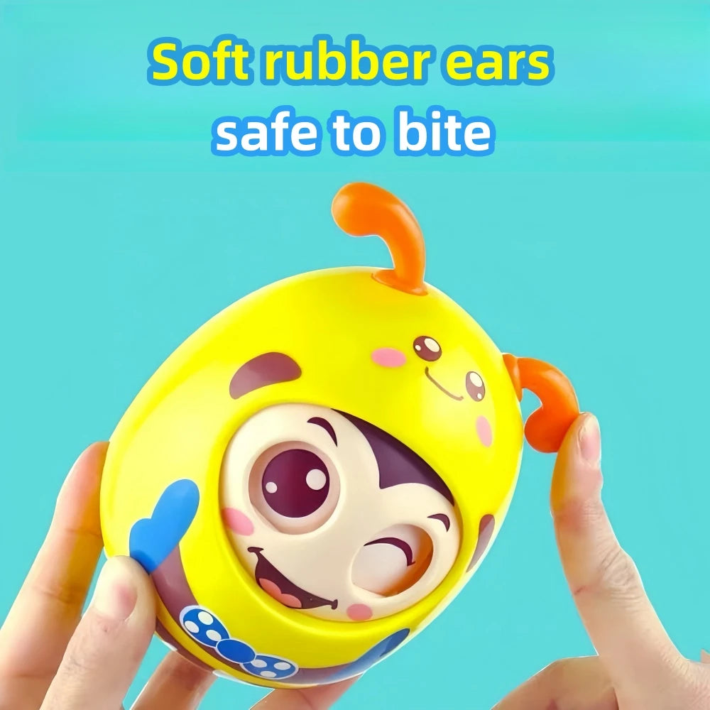 Baby Roly Poly Bee Tumbler Toy | Tummy Time Rocking Toy for Babies 3–12 Months