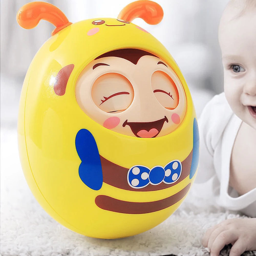 Baby Roly Poly Bee Tumbler Toy | Tummy Time Rocking Toy for Babies 3–12 Months