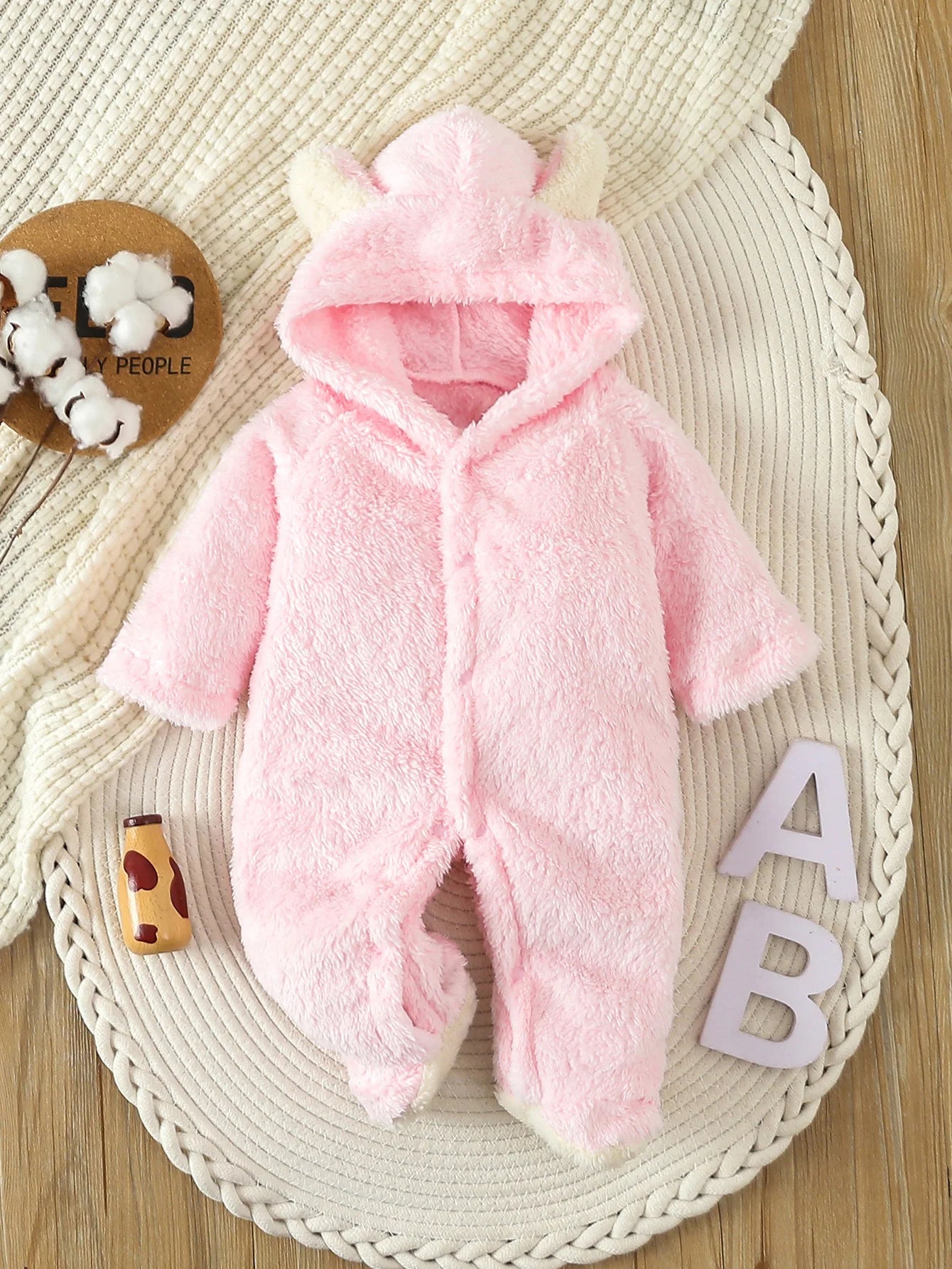 Baby Fleece Hooded Romper | Warm Animal Jumpsuit for Newborns 0–12 Months