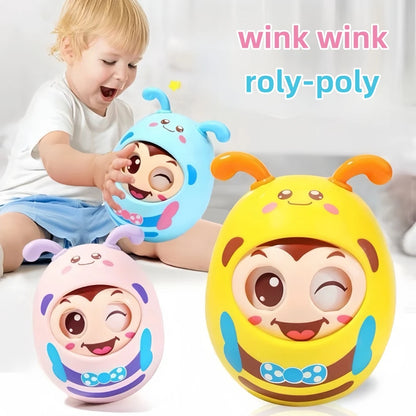 Baby Roly Poly Bee Tumbler Toy | Tummy Time Rocking Toy for Babies 3–12 Months