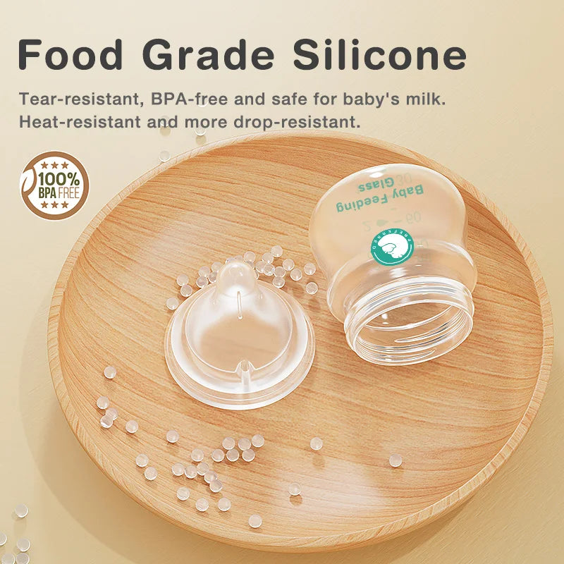 MAMIJOY Anti-Choke Glass Baby Bottle | BPA Free | 90ml & 160ml