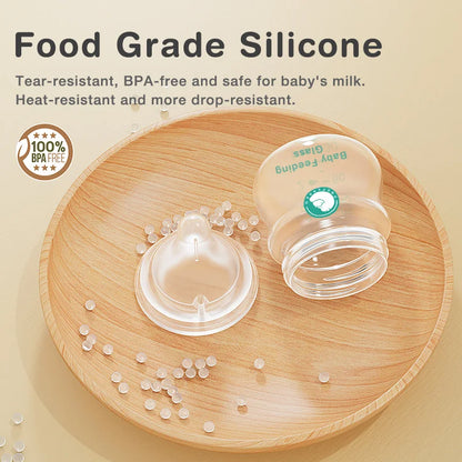 MAMIJOY Anti-Choke Glass Baby Bottle | BPA Free | 90ml & 160ml