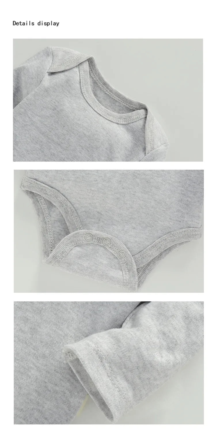 Baby Cotton Long Sleeve Romper | Unisex Bodysuit for Boys & Girls 3–24 Months