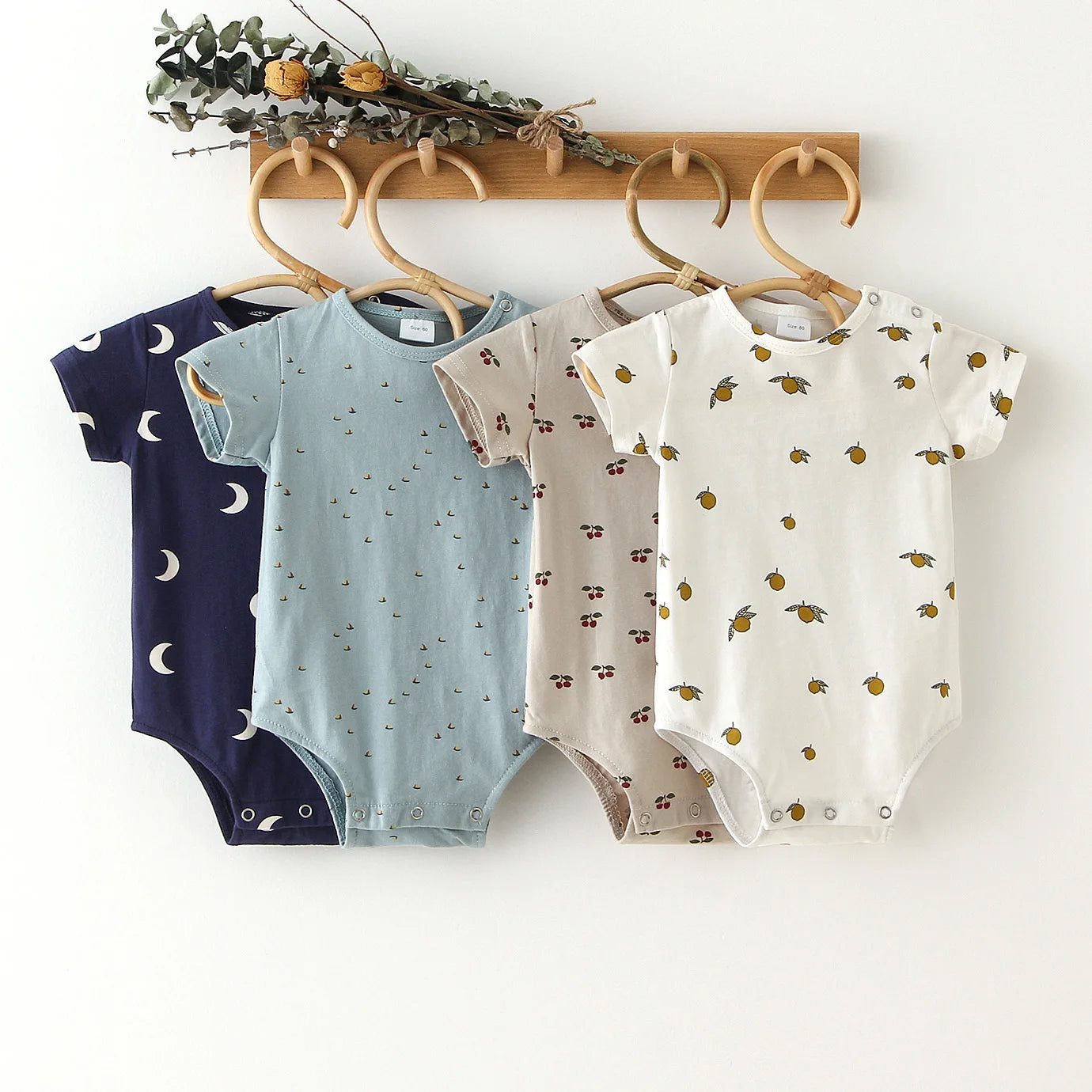 Baby Romper — Cute Cartoon Print, Short Sleeve Unisex