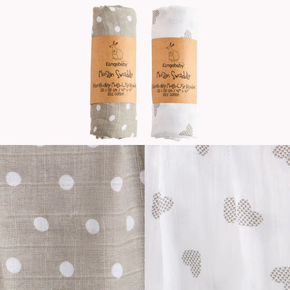 Baby Muslin Swaddle Blanket Set of 2 | 100% Cotton Newborn Wrap