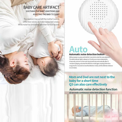 Baby White Noise Sleep Machine | 10 Soothing Sounds, USB Rechargeable, Volume Control