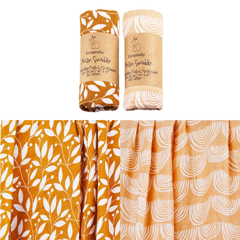 Baby Muslin Swaddle Blanket Set of 2 | 100% Cotton Newborn Wrap