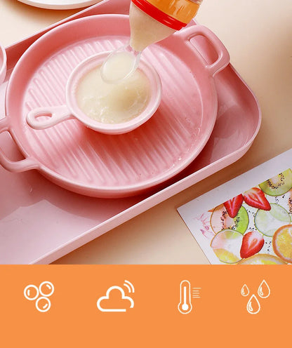 Silicone Baby Squeeze Feeding Bottle with Spoon | Rice Cereal & Food Supplement Feeder
