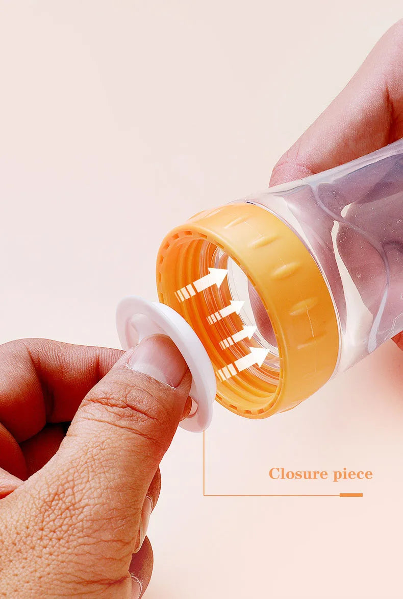 Silicone Baby Squeeze Feeding Bottle with Spoon | Rice Cereal & Food Supplement Feeder
