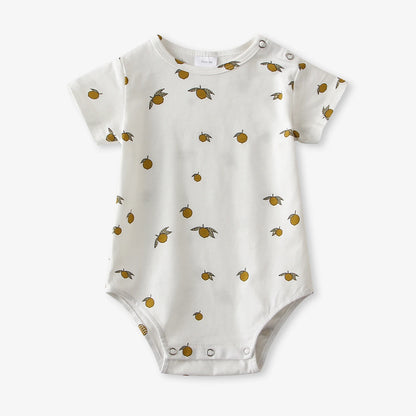 Baby Romper — Cute Cartoon Print, Short Sleeve Unisex