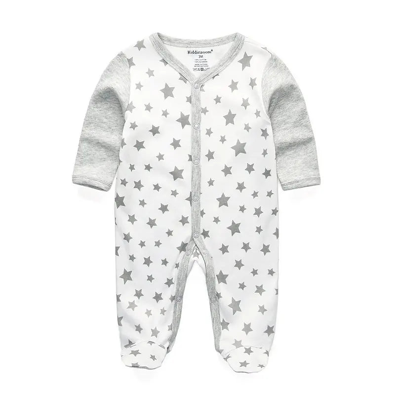 Newborn Baby Romper | Long Sleeve Cotton Jumpsuit 0-12M