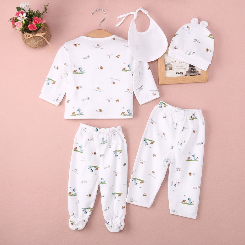 Newborn Baby 2-Piece Animal Print Set | Cotton Shirt & Pants 0-3 Months