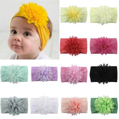 Baby & Toddler Chiffon Flower Bow Headband | Soft Hair Band for Girls