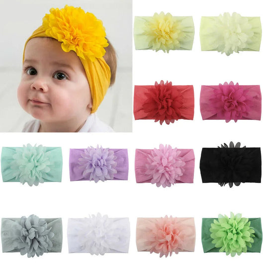 Baby & Toddler Chiffon Flower Bow Headband | Soft Hair Band for Girls