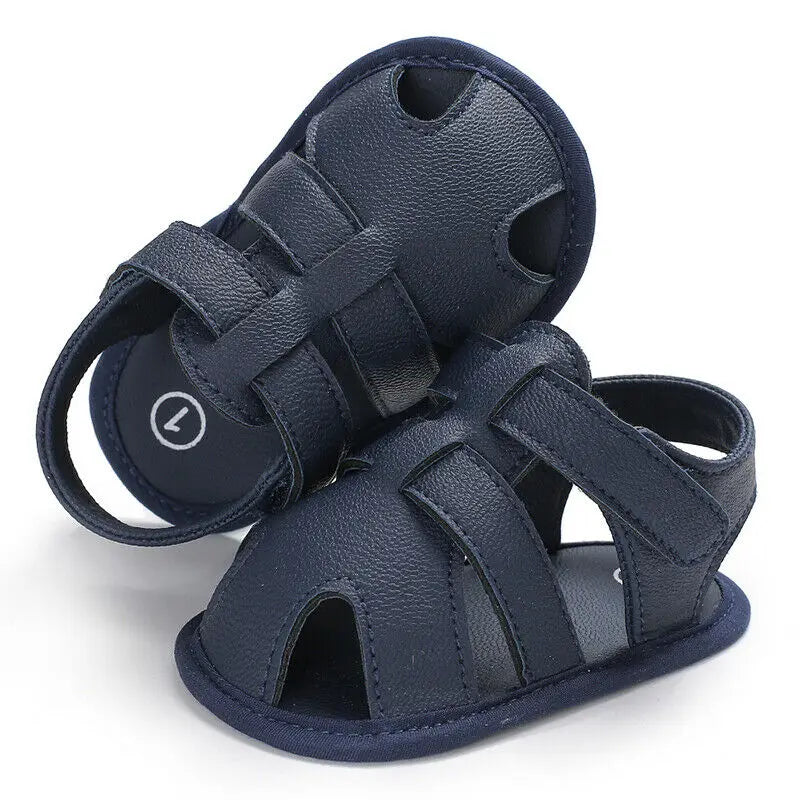 Baby & Toddler Leather First Walker Shoes | Unisex Soft Sole 0-18 Months