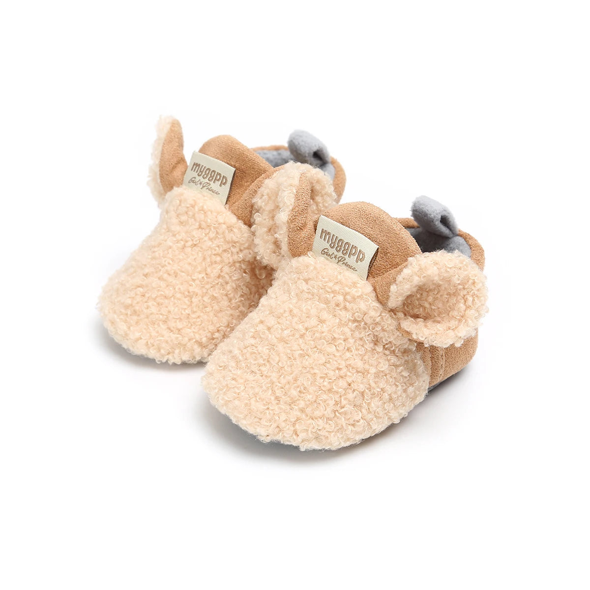 Baby Unisex Animal Ear Fur Slippers | Soft Sole First Walker Shoes 0-18 Months