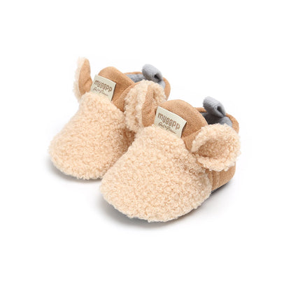 Baby Unisex Animal Ear Fur Slippers | Soft Sole First Walker Shoes 0-18 Months