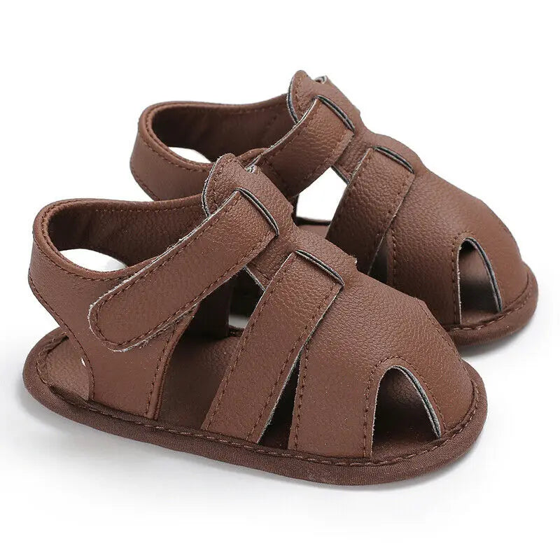 Baby & Toddler Leather First Walker Shoes | Unisex Soft Sole 0-18 Months