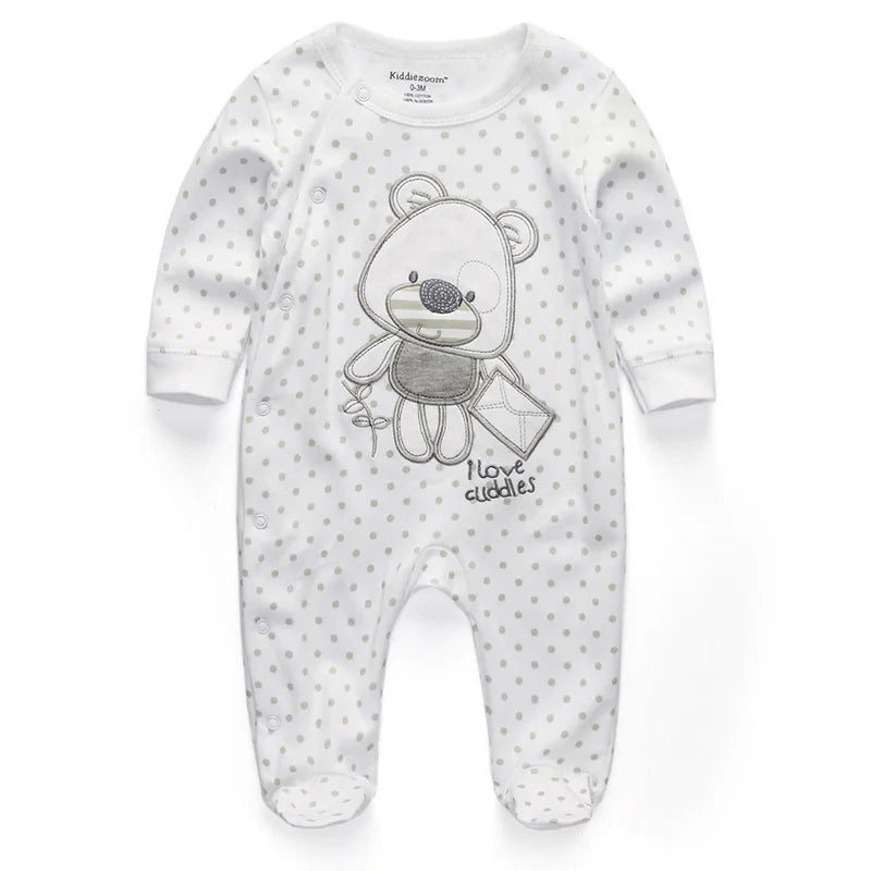 Newborn Baby Romper | Long Sleeve Cotton Jumpsuit 0-12M