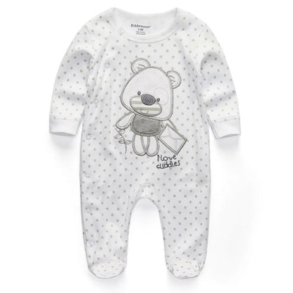 Newborn Baby Romper | Long Sleeve Cotton Jumpsuit 0-12M