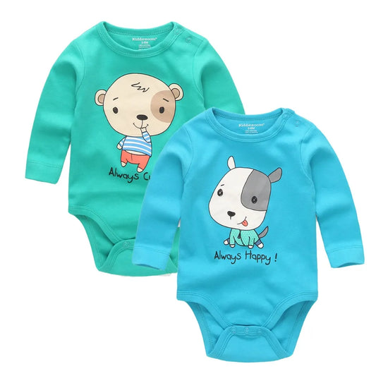 Baby Unisex Cotton Romper 2-Pack | O-Neck Short Sleeve Jumpsuit 0-24 Months