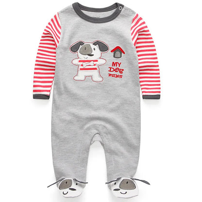 Newborn Baby Romper | Long Sleeve Cotton Jumpsuit 0-12M