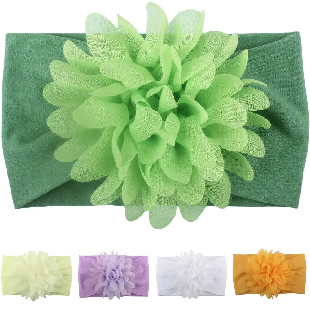 Baby & Toddler Chiffon Flower Bow Headband | Soft Hair Band for Girls