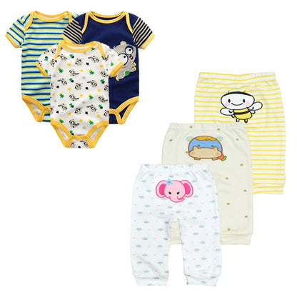 Baby 6-Piece Cartoon Outfit Set | Jumpsuit, Trousers & Tights 3-12 Months