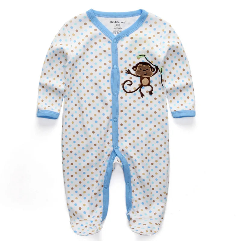 Newborn Baby Romper | Long Sleeve Cotton Jumpsuit 0-12M