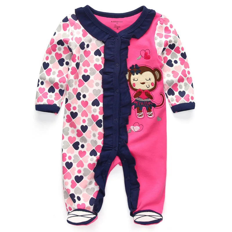 Newborn Baby Romper | Long Sleeve Cotton Jumpsuit 0-12M