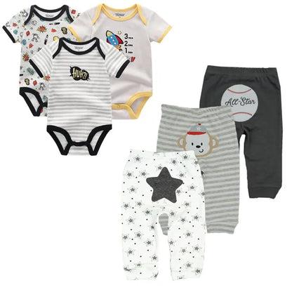 Baby 6-Piece Cartoon Outfit Set | Jumpsuit, Trousers & Tights 3-12 Months
