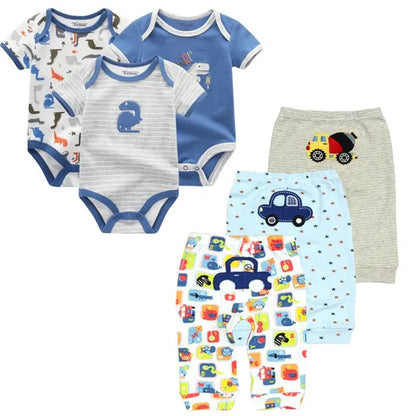 Baby 6-Piece Cartoon Outfit Set | Jumpsuit, Trousers & Tights 3-12 Months