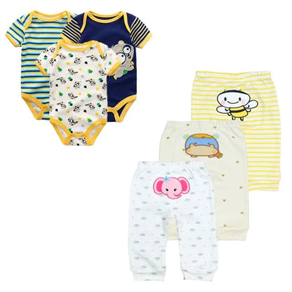 Baby 6-Piece Cartoon Outfit Set | Jumpsuit, Trousers & Tights 3-12 Months