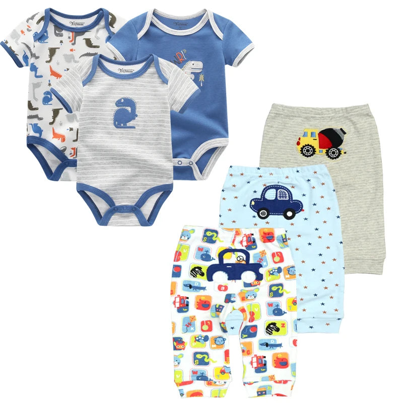 Baby 6-Piece Cartoon Outfit Set | Jumpsuit, Trousers & Tights 3-12 Months