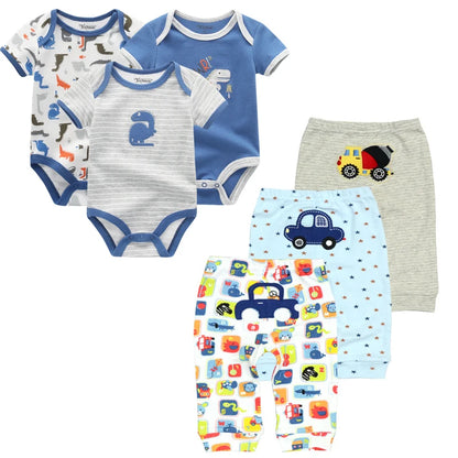 Baby 6-Piece Cartoon Outfit Set | Jumpsuit, Trousers & Tights 3-12 Months