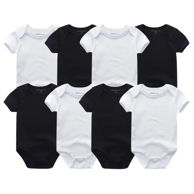 8-Piece Newborn Baby Romper Set | Short Sleeve 100% Cotton 0-12M