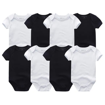 8-Piece Newborn Baby Romper Set | Short Sleeve 100% Cotton 0-12M