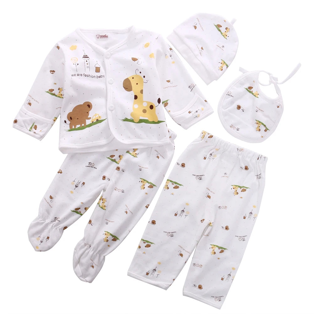 Newborn Baby 2-Piece Animal Print Set | Cotton Shirt & Pants 0-3 Months