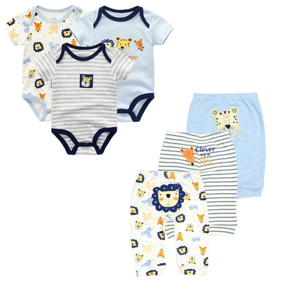 Baby 6-Piece Cartoon Outfit Set | Jumpsuit, Trousers & Tights 3-12 Months