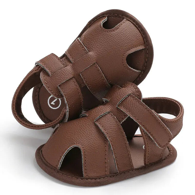 Baby & Toddler Leather First Walker Shoes | Unisex Soft Sole 0-18 Months